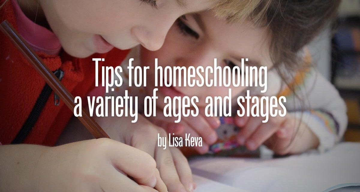 Tips for homeschooling a houseful of children at different ages and stages