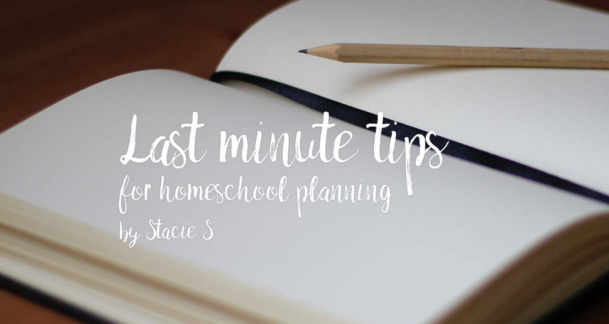 Last minute tips for homeschool planning