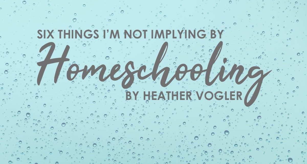 6 Things I Am Not Implying By Homeschooling