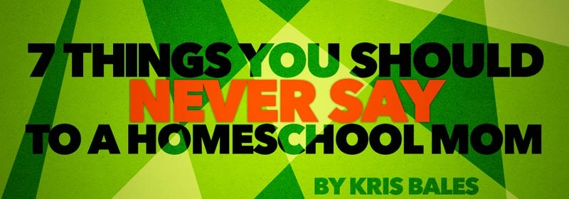 7 Things You Should Never Say to a Homeschool Mom